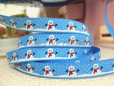 

5Y14310 david ribbon 3/8 '' snowman christmas grosgrain ribbon hairbows printed ribbon tape Home Packing Wedding Decoration Gift