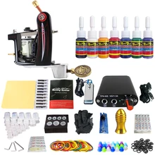 Полный комплект для тату-катушки для подводки Shader Электропитание педаль иглы рукоятка наконечники татуировки тело и искусство TK105-20