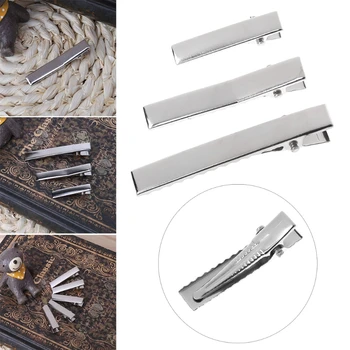 

50Pcs Flat Single Prong Alligator Clips DIY Barrette Teeth Hair Clips Utility
