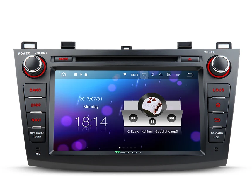 Excellent 8"Android 7.1 Car Stereo DVD GPS Navigation For Mazda 3 2010 2011 2012 2013  Touch Screen Head Unit Quad Core 2GB RAM 16GB ROM 1