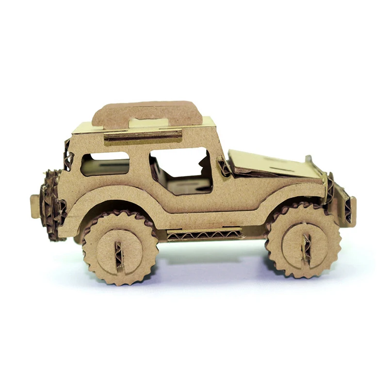 Middle 3d Puzzle Car Toys Jeep Army Military Style Model Cardboard Craft DIY Cool Adults Kids Boys Room Decoration Creative Gift | Игрушки и
