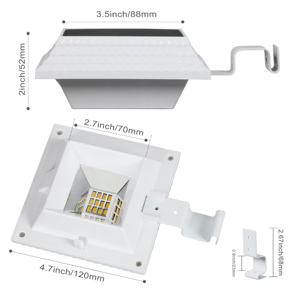 Passarelas em Qualquer Solar da Lâmpada Luz para Casas de Cerca do Jardim ao ar Pack Power Smart Led Solar Gutter Livre Quintal Parede Galpão Lugar 12 2 Sun 7 12 2 Pack Sun Power Smart LED