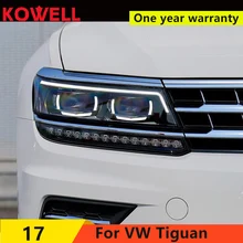 KOWELL автомобильный Стайлинг для VW Tiguan фары Tiguan светодиодный фонарь светодиодный DRL Биксеноновые линзы фары дальнего ближнего света парковка