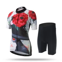 Xintown Роза Велоспорт Джерси комплект Женская велосипед Велосипедный Спорт Майки Топы корректирующие и Шорты для женщин Наборы для ухода за кожей
