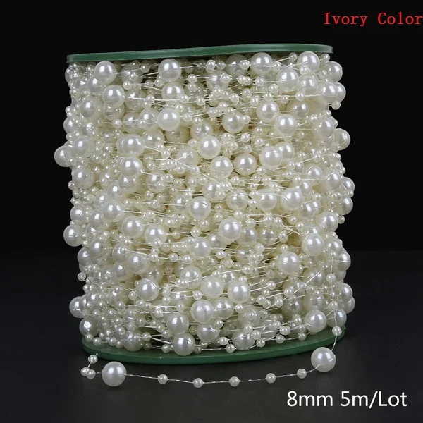 Ivory Pearl Bead Chain for DIY Decorations & Crafts