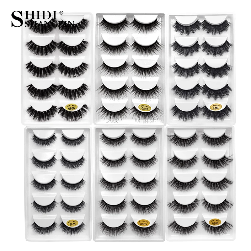 

SHIDISHANGPIN 20 lots wholesale mink eyelashes hand made false eyelash natural long 3d mink lashes makeup natural false lashes G