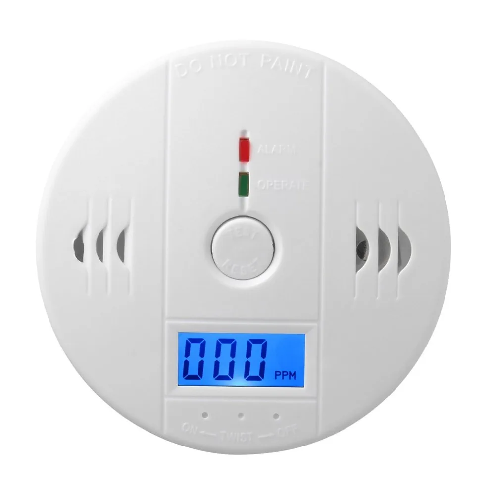 

CO Gas Sensor Carbon Monoxide Poisoning Alarm Detector Security 85dB Warning High Sensitive LCD Photoelectric Independent Type