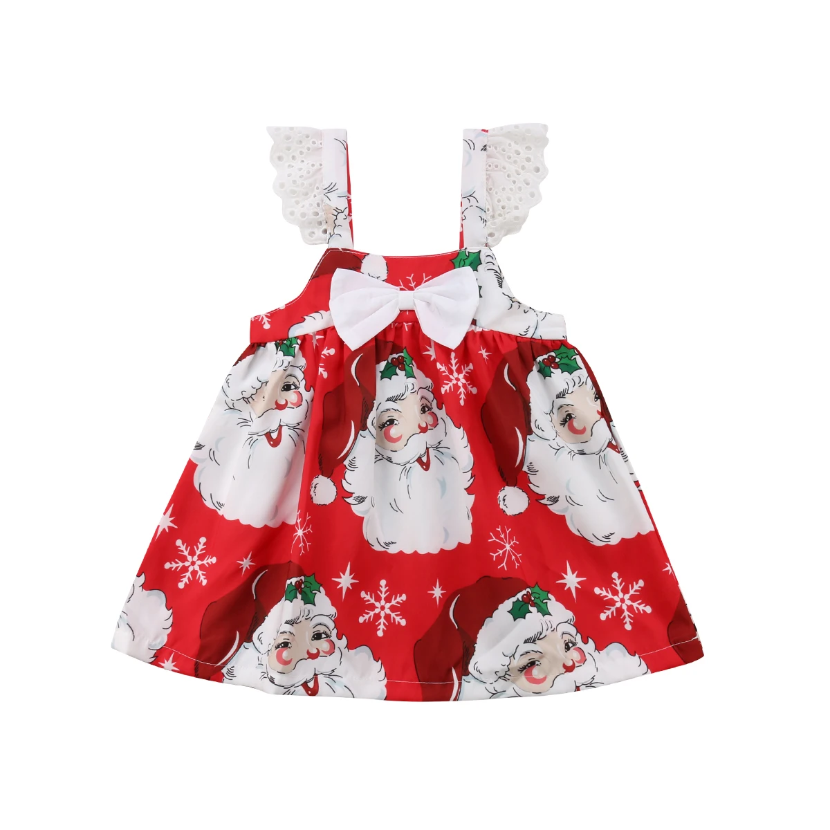 

NEW Toddler Kids Baby Girls Christmas Lace Bow Dress Sleeveless Dress Clothes pudcoco baby kids girl xmas santa dress