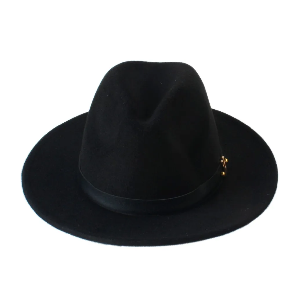 VTG брендовая шерстяная Мужская черная фетровая шляпа для папы для джентльмена, Шерстяная кепка с широкими полями для джазовой церкви, винтажная Панама, шляпа от солнца 20