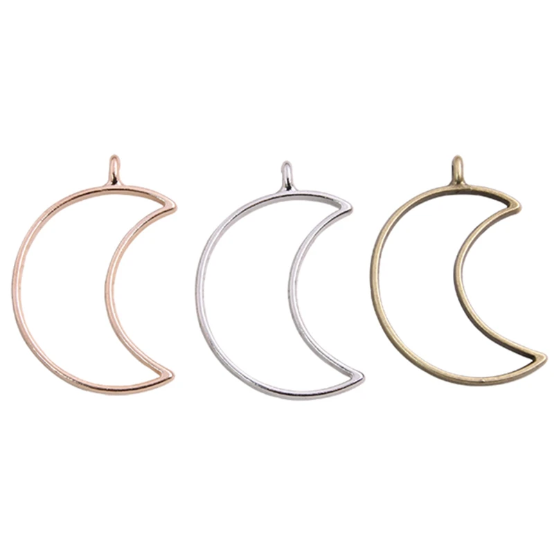 

15 pieces 25X38mm Antique bronze Alloy Hollow moon Charm Pendant Jewelry Making Pendant DIY Handmade Craft