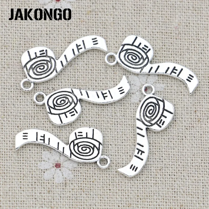 JAKONGO 10 шт. Античная Посеребренная лента измерительные Подвески для изготовления