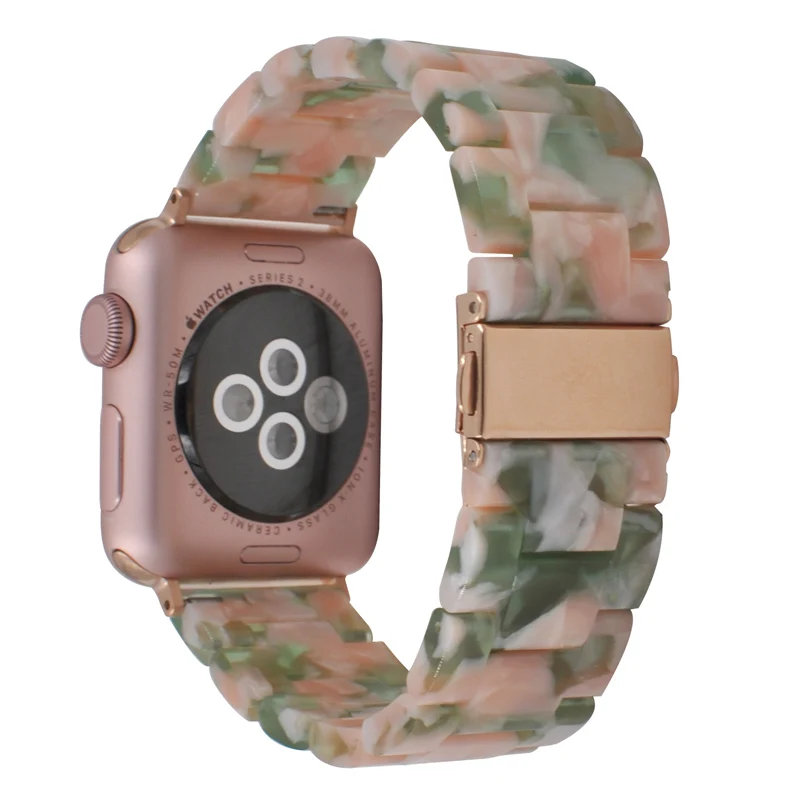 Ремешок из смолы для apple watch, 42 мм, 38 мм, браслет из нержавеющей стали с пряжкой, ремешок cinturino iwatch series 3 2 1, ремешок для наручных часов