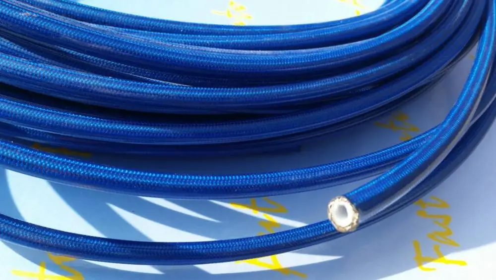 

1 meter -3an an3 an 3 3/8-24unf thread ptfe teflon brake hose with blue pvc coat