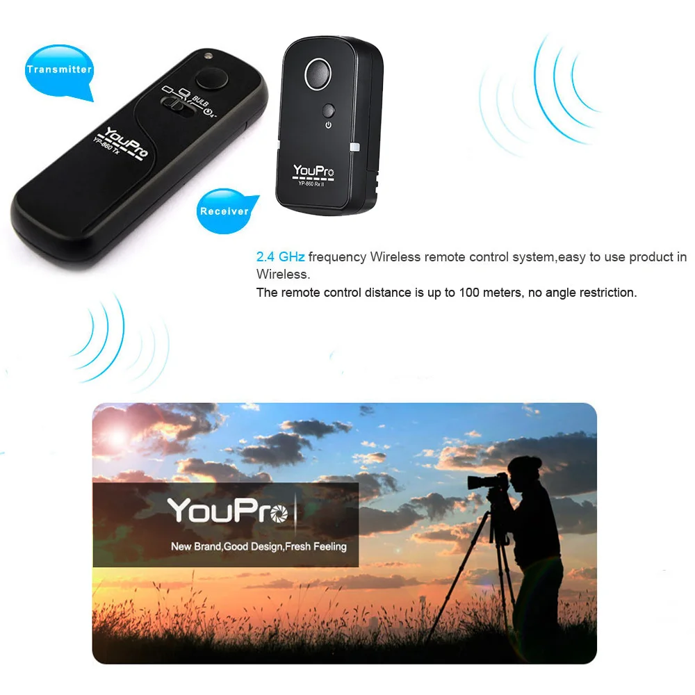 YouPro YP-860 S2 2,4G беспроводной пульт дистанционного управления приемник спуска затвора для sony A58 A7R A7 A7II и т. Д. DSLR камер