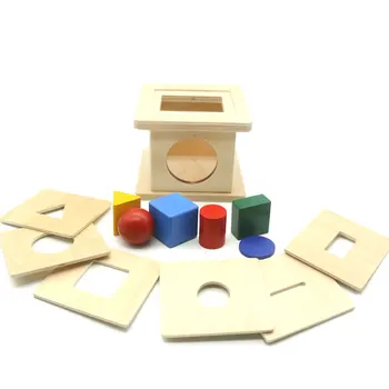 

Montessori Educational Wooden Toys For Children 6 in 1 Geometric Shape Box Juguetes Montessori Sensorial Material F1064H
