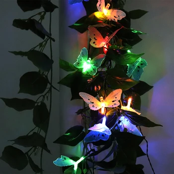

BORUT 12 Led Solar Powered Butterfly Fiber Optic Fairy String Waterproof Christmas Outdoor Garden Holiday Lights Birthday party