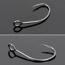 50 шт./лот) Крючки для больших глаз из высокоуглеродистой нержавеющей стали рыболовный крючок острый колючий крючок