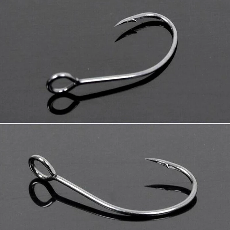 (50pcs/lot ) Big Eye Hooks High Carbon Stainless Steel Fishing Hook