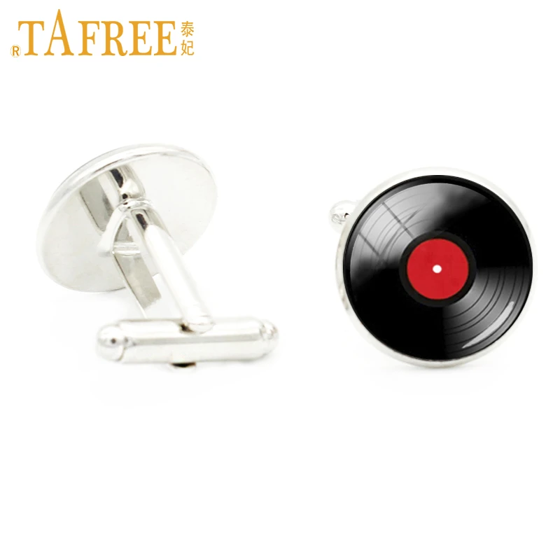 Tie clip, Vinyl Record pair of cufflinks LP Retro Music cuff links