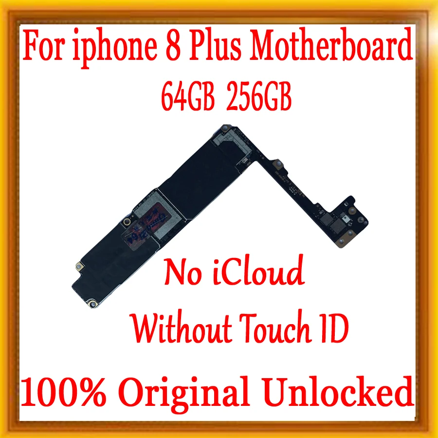 Factory unlocked for iphone 8 Plus Motherboard without Touch ID,for