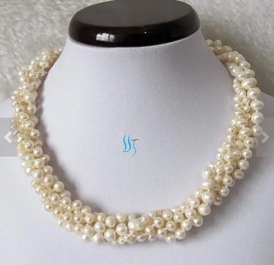 New Arriver White Pearl Jewelry Wedding Pearl Multistrand Pearl Necklace 18 inches 5 Rows White Color Freshwater Pearl Necklace New Arriver White Pearl Jewelry Wedding Pearl Multistrand Pearl Necklace 18 inches 5 Rows White Color Freshwater Pearl Necklace