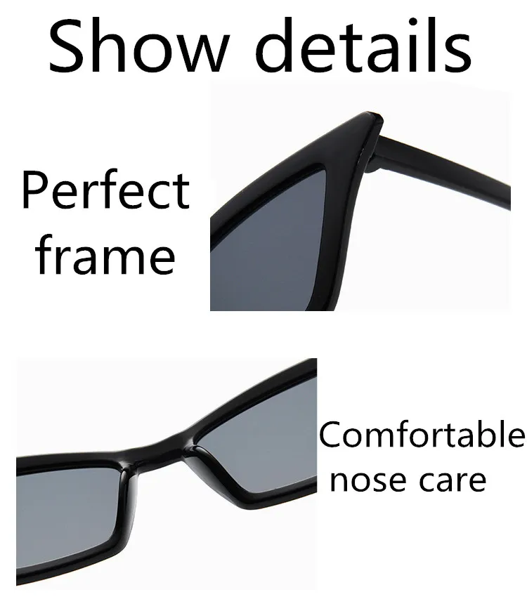 ASUOP2018 new ladies fashion cat eye sunglasses men's high-end brand square glasses transparent color UV400 popular classic gogg (12)