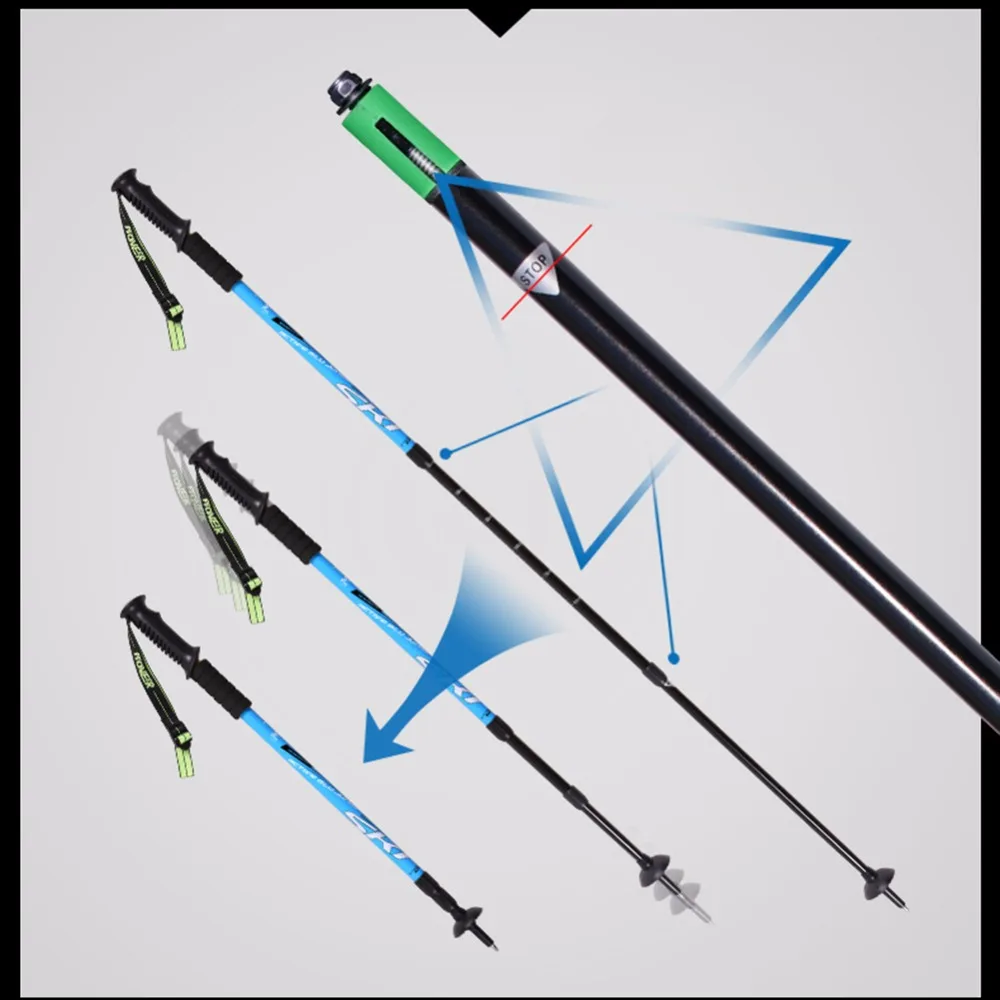 Varas de Alumínio Durável para Caminhadas ao ar Escalada de Trekking Mounchain Pólos Trekking Anti-choque Caminhadas Livre 2 Pcs 2 High Quality Esporte e Lazer