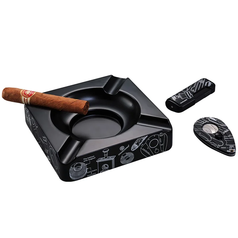 

CIGARLOONG cigar ashtray set Cigar lighter + cigar knife + cigar ashtray 3 set CQ-0112