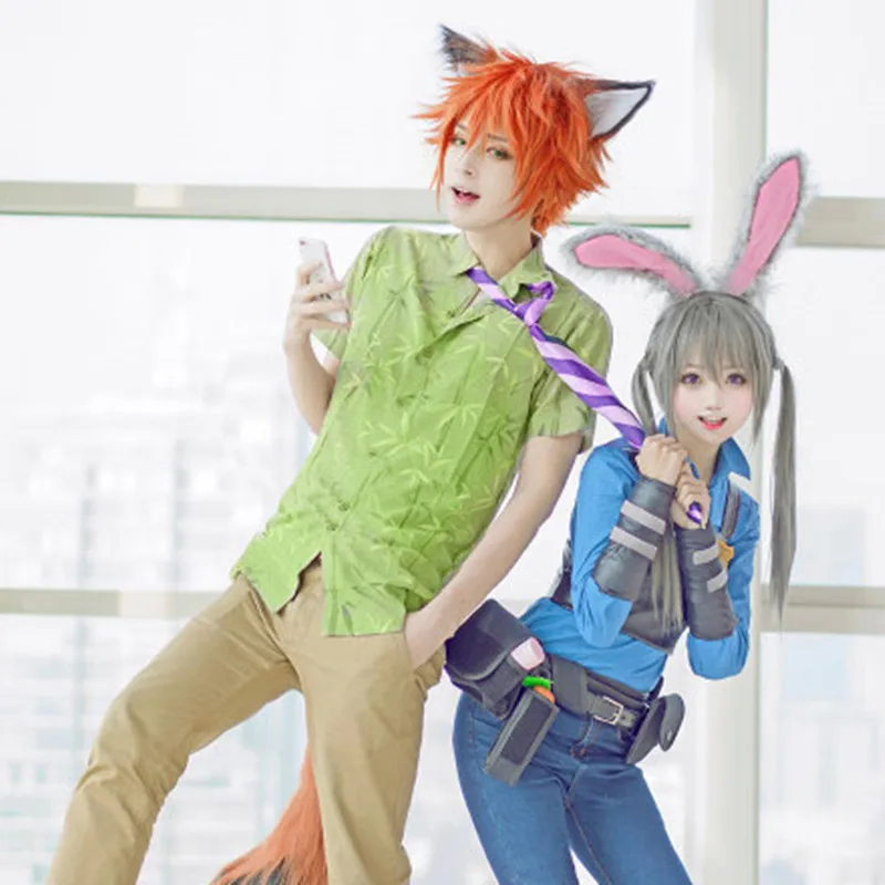

Free Shipping 2016 New Anime Zootopia Wig Judy Rabbit and Nick Fox/ Cosplay Hair Wig