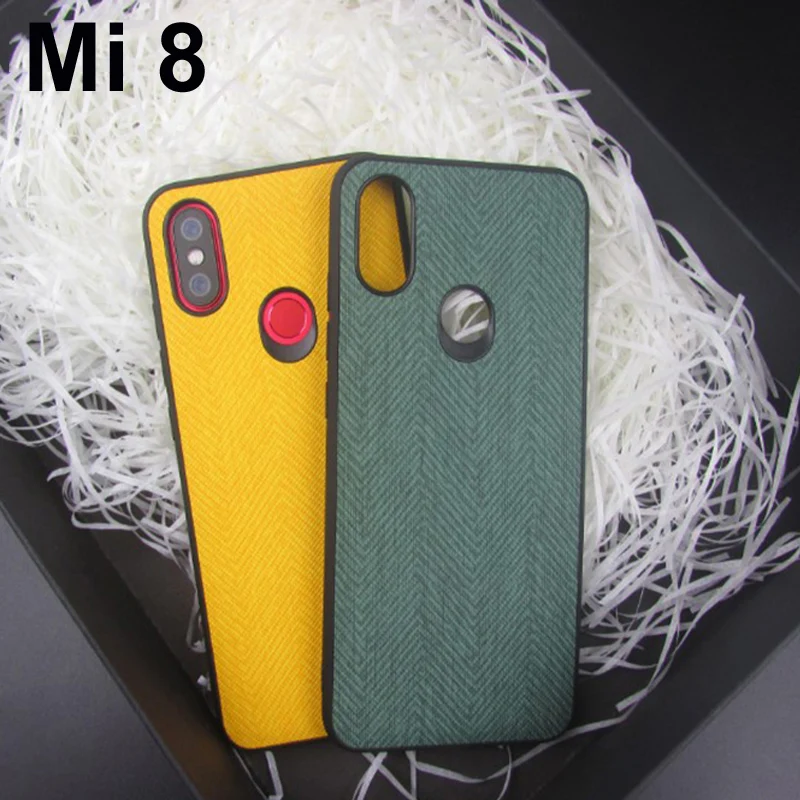 Модный чехол зеленого цвета для xiaomi mi 8 тканевая кожаная задняя крышка для xiaomi mi 8 чехол тканевые Кожаные чехлы xiao mi 8 чехол Чехол