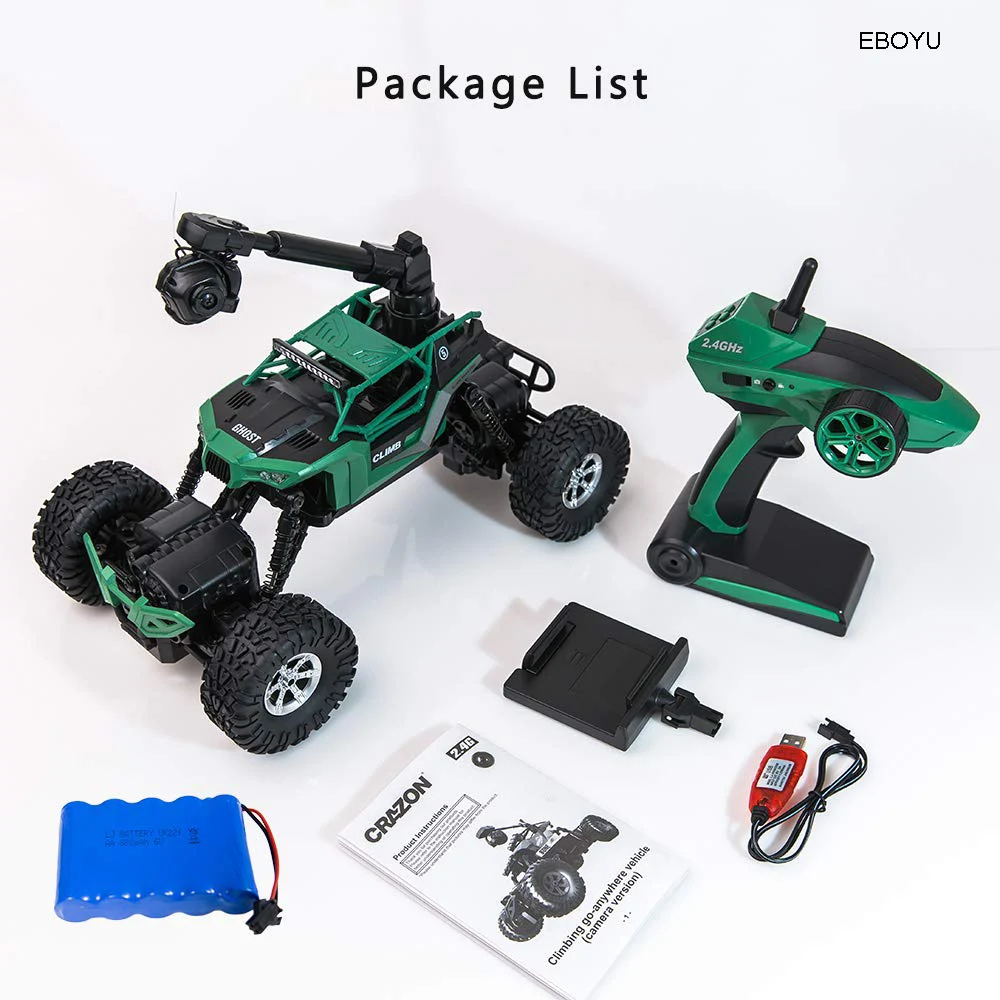 EBOYU CRAZON 1:16 RC Crawler с Wi Fi FPV 480P HD камера 2 4G 4CH 4WD двойной рулевой привод брызговик