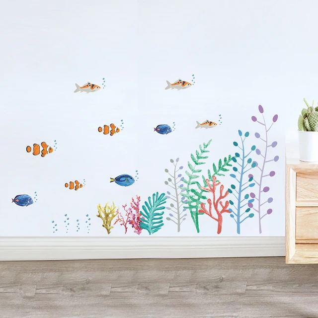 Cheap Underwater Fish Plant Wall Stickers Kids Children Room Decoration Home Bathroom Dining Room Decor PVC DIY Art Decals Cheap Underwater Fish Plant Wall Stickers Kids Children Room Decoration Home Bathroom Dining Room Decor PVC DIY Art Decals