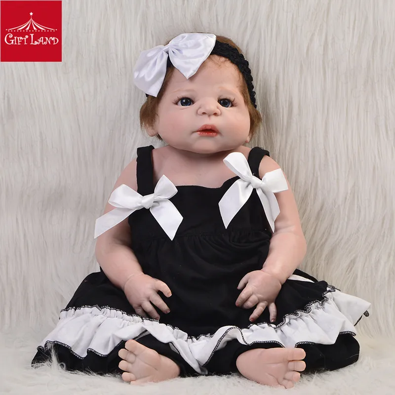 

23inch Reborn Baby Doll Bebe Reborn Full Silicone Doll Girl Reborn Baby Doll Toy Lifelike Newborn Princess Victoria Bonecas Hot