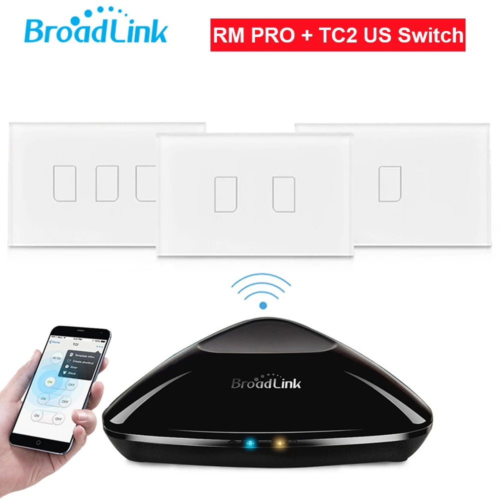 Настенный сенсорный выключатель Broadlink RM3 RM PRO + и TC2 автоматизация умного дома 1 2 3
