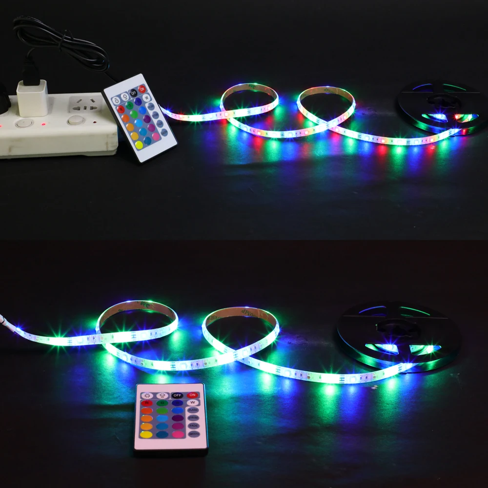 Светодиодный ленточный светильник DC5V RGB USB ing SMD3528 гибкий 60 светодиодный s/M ТВ ПК с