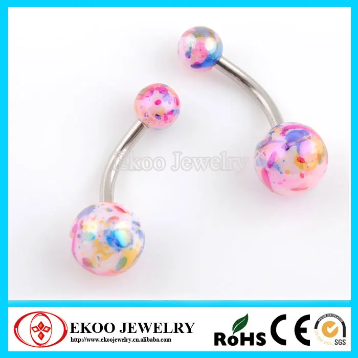 146126Y UV Oil Painting Belly Ring Egyptian Body Jewelry