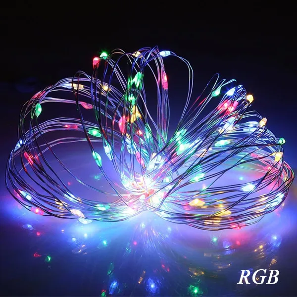 RGB 15 м 20 м светодиодный гирлянда 5 м 10M12M серебряная проволока Сказочный свет Рождественская Свадебная вечеринка украшение питание от постоянного тока 5 В светодиодный лента - Испускаемый цвет: RGB