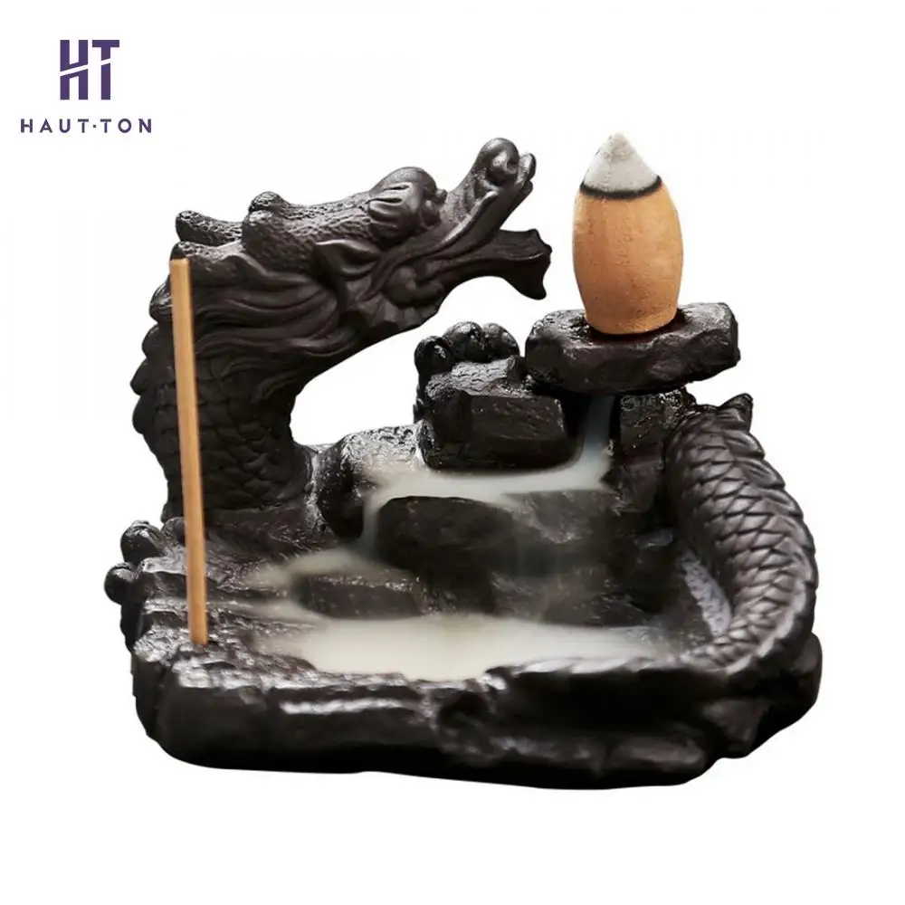 

Creative Home Decoration Auspicious Dragon Smoke Backflow Tower Incense Burner Exquisite Handmade Crafts Censer