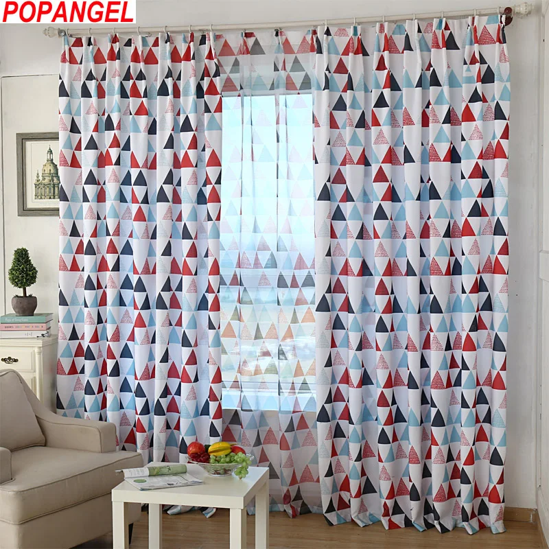 Оконные шторы Popangel из полиэстера и хлопка мягкие полузатемненные занавески в