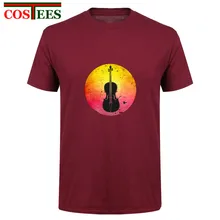 Vintage violonchelo instrumento silueta T camisas hombres regalo perfecto para músico retro Tee hip hop casual harajuku luz música camiseta