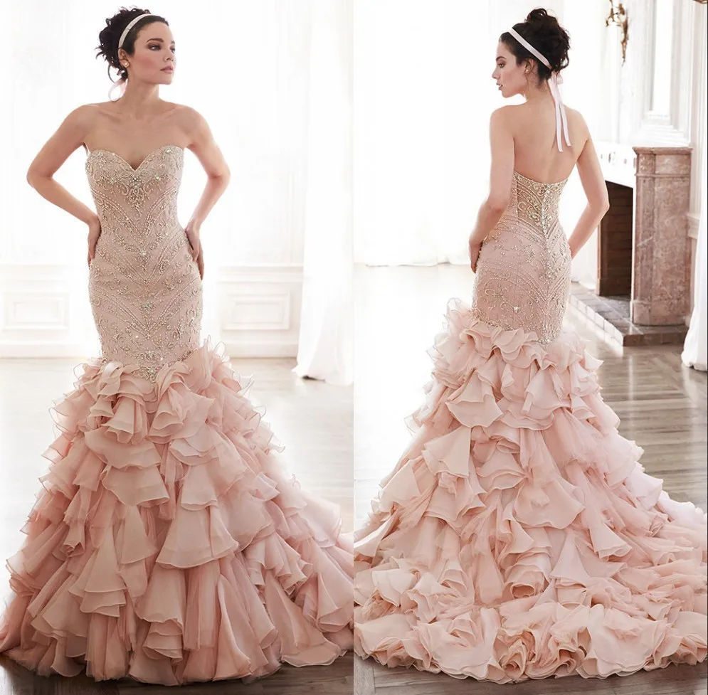 vestido sereia com babado