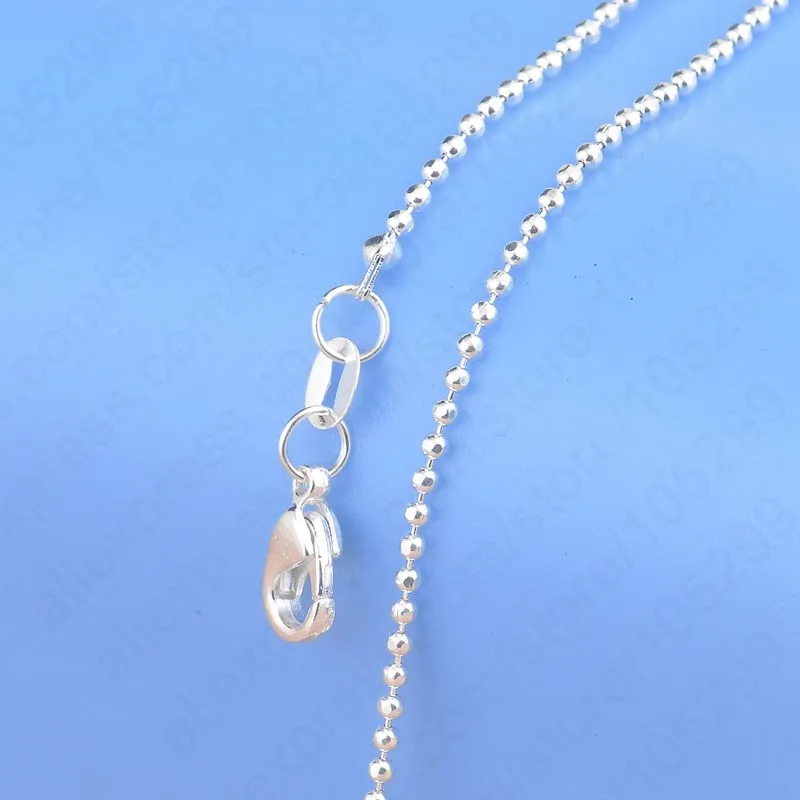 Ожерелье из серебра 925 пробы с граненым шариком 18 дюймов|chain jewelry stores|chain jewelryjewelry
