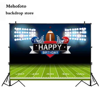 

Neoback football happy birthday photography backdrop green grass photo background stadium Party Decoration Banner Newborn 458