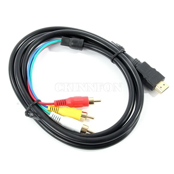 50 шт./лот 5 футов HDMI в 3 RCA Видео Аудио AV компонентный конвертер адаптер кабель для