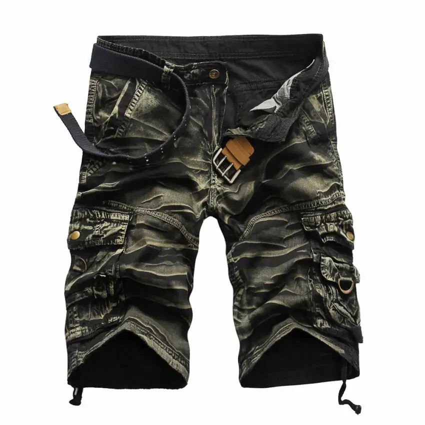 Модные камуфляжные шорты мужские новые спортивные летние грузовые шорты мужские карманные военные печатные короткие брюки Eastic