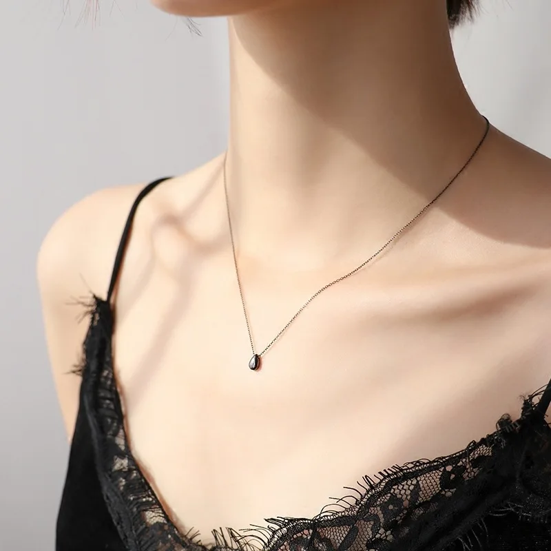 1 шт. Новая мода Small Mini Серебряный Water Drop Подвеска Цепочки и ожерелья Boho ювелирные