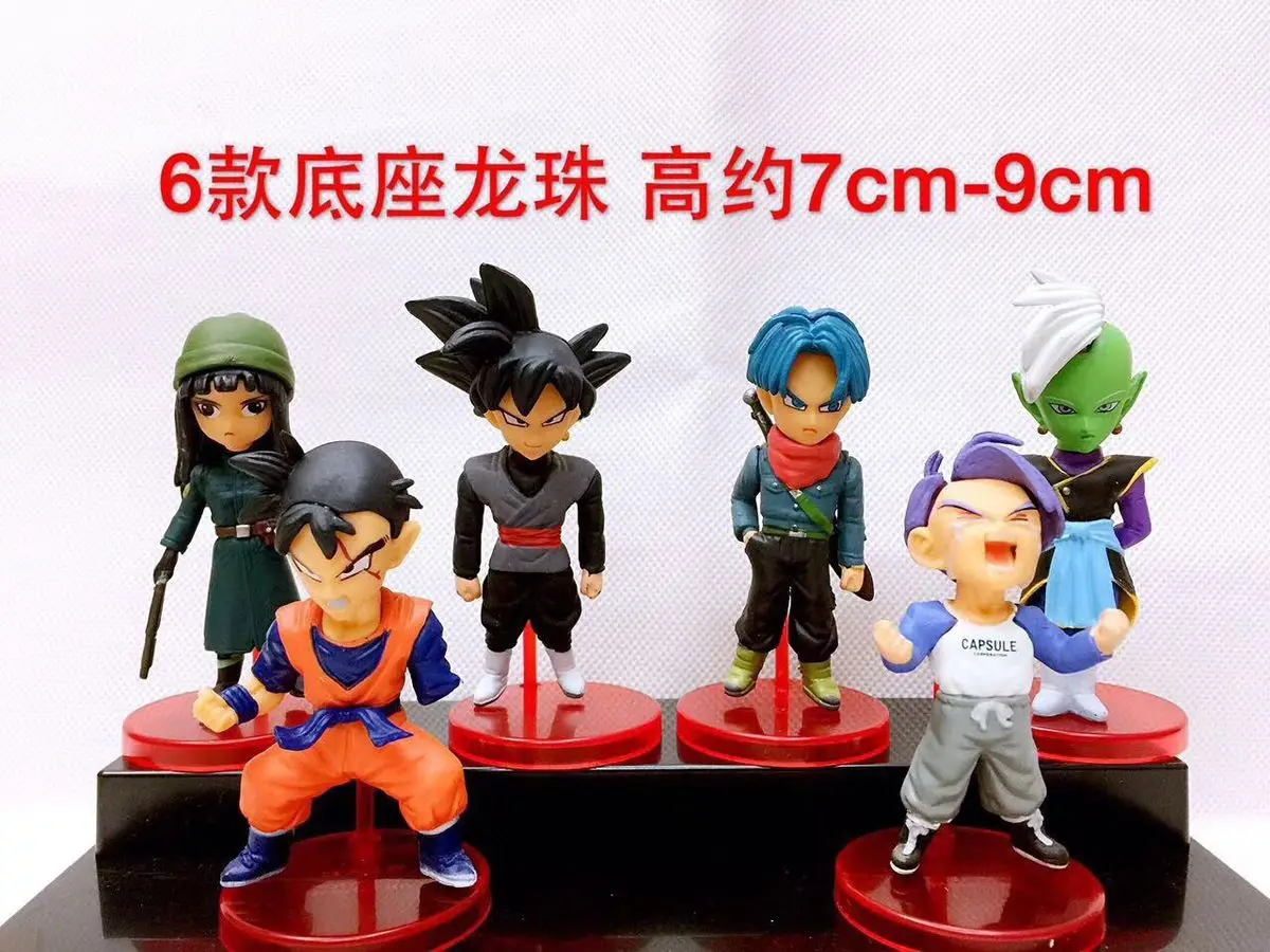 6pcs/lot New Q Dragon Balls Son Gokou Vegeta Model Action Figures Toys Children DIY Micro Landscape Decoration Props Kids Gifts
