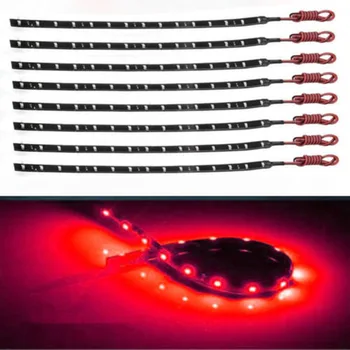 

Hot 8pcs 12V 3258 15 LED SMD 30cm Car Motor Vehicle Flexible Waterproof Strip Light Green/White/Red/Blue BX