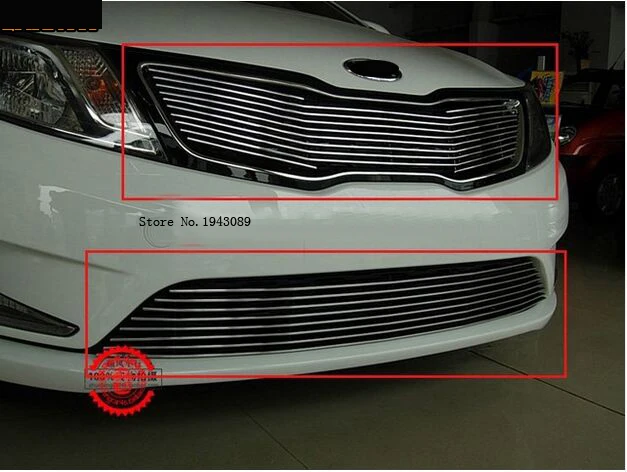 

stainless steel Front Grille Around Trim Racing Grills Trim For 2011-2012 kia Rio/K2