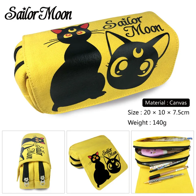 678 5 De Descuentosailor Moon Luna Gato Anime Hombre Niños Niñas Lona Lápiz Material Escolar Estudiante Regalo Maquillaje Bolsa En Carteras De - sailor moon roblox id